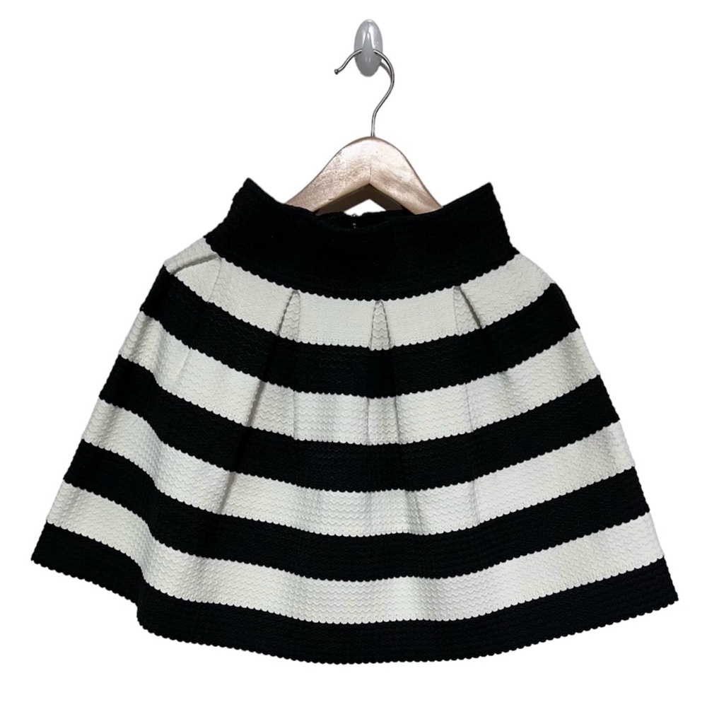 Moschino Cheap and Chic Texture Black & White Stripes Circle Mini Skirt Medium
